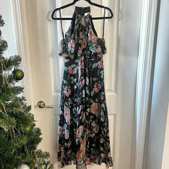 Zimmermann Master Flute Dress in Floral Size 1 Color Black Green Red Gold - Picture 2 of 8